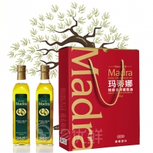 玛蒂娜特级初榨橄榄油（简约经典方瓶）1000ml*2礼盒装